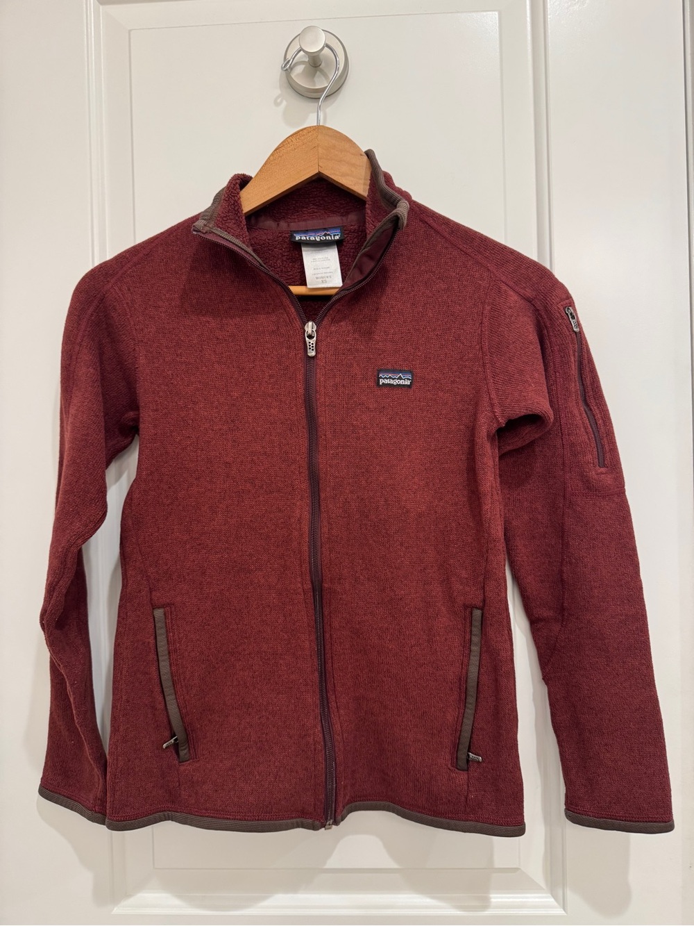 Patagonia Better sweater jacket fleece burgundy Oxblood full zip womens  Size XS